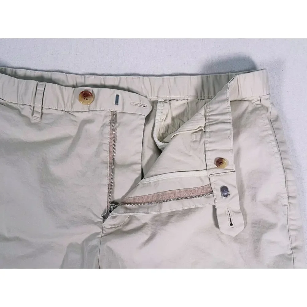 Proper Cloth Mens Chino Shorts Cotton Size 36 Khaki Beige Golf Preppy Stretch